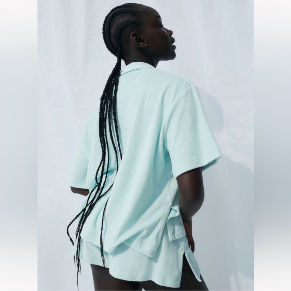 H&M Terry Button Up Oversized Top - Picture 3 of 6